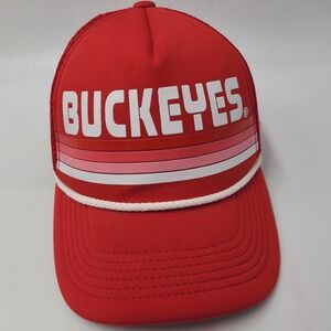 Ohio State Buckeyes Hat Snapback Trucker Mesh Red Foam‎ Rope NCAA University OSU